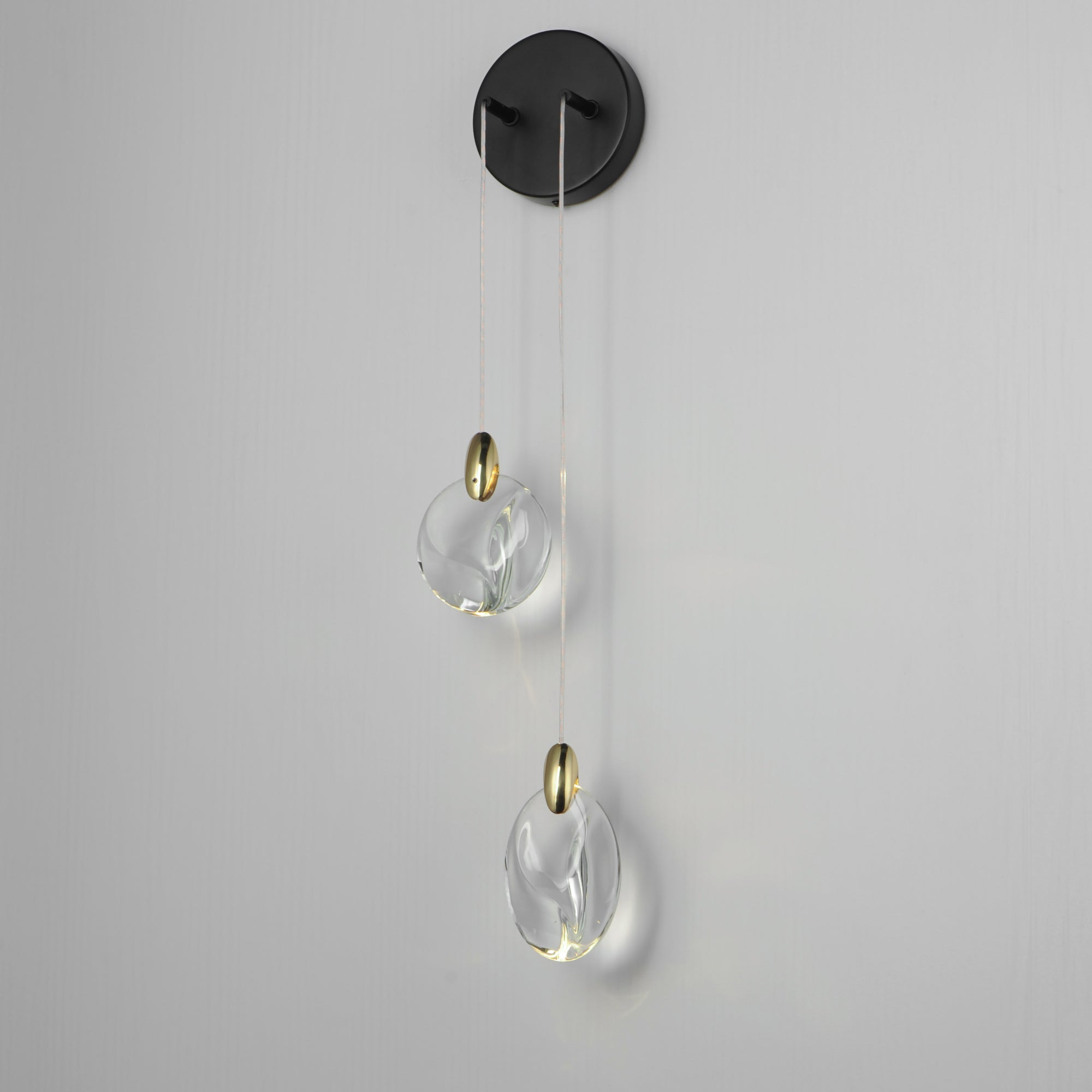 ET2 - E11072-122BKPG - LED Wall Sconce - Pebble - Black / Polished Gold