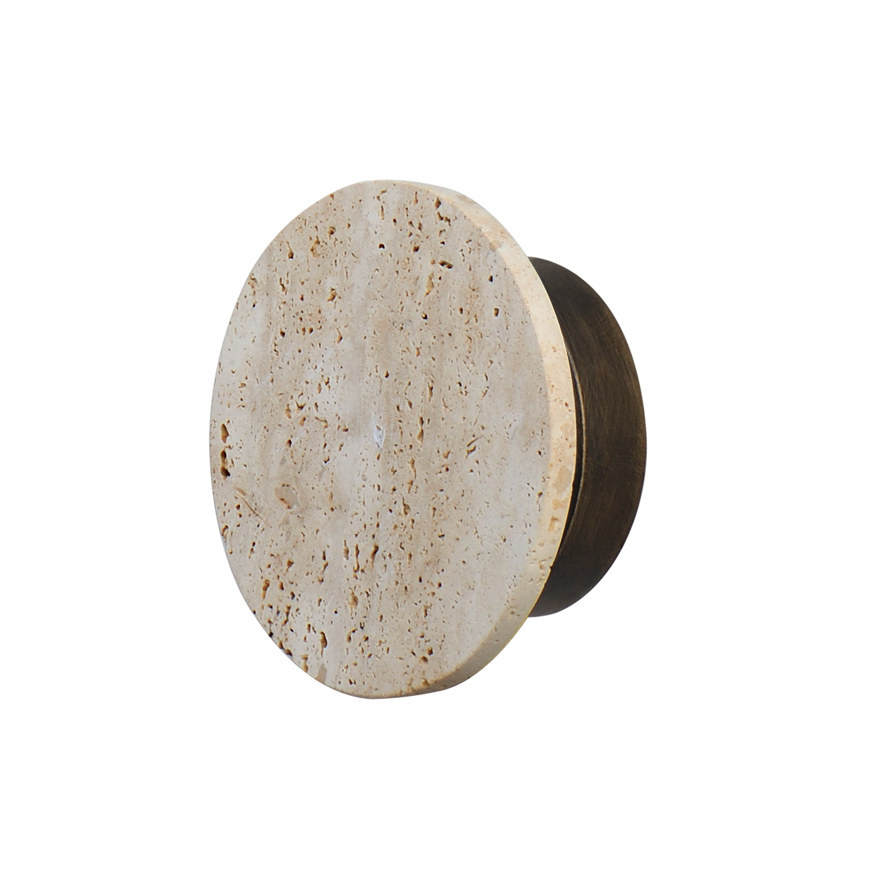 ET2 Lighting E14351-TVANB Discus LED Outdoor Wall Sconce in Travertine / Antique Bronze