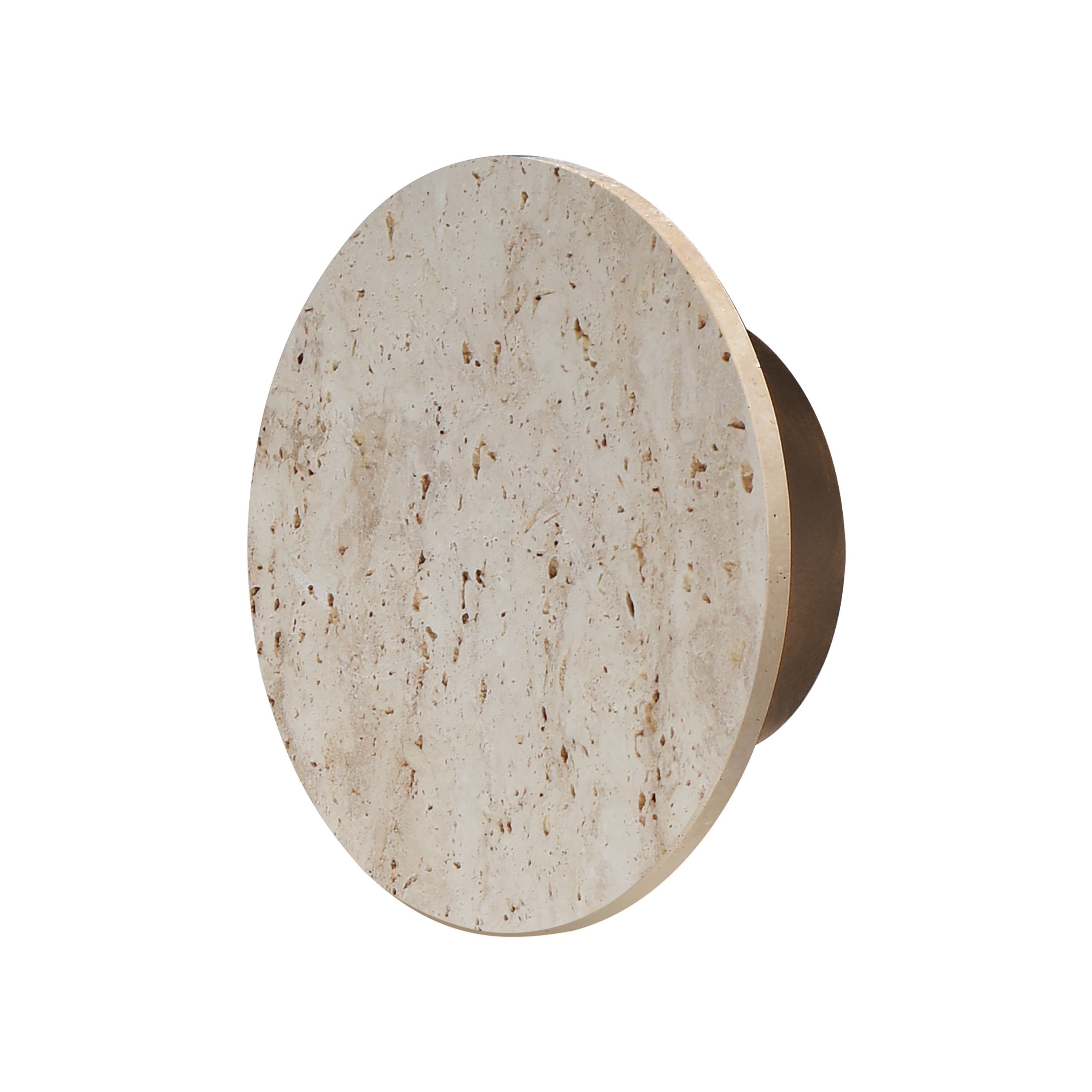 ET2 Lighting E14352-TVANB Discus 9" LED Outdoor Wall Sconce in Travertine / Antique Bronze