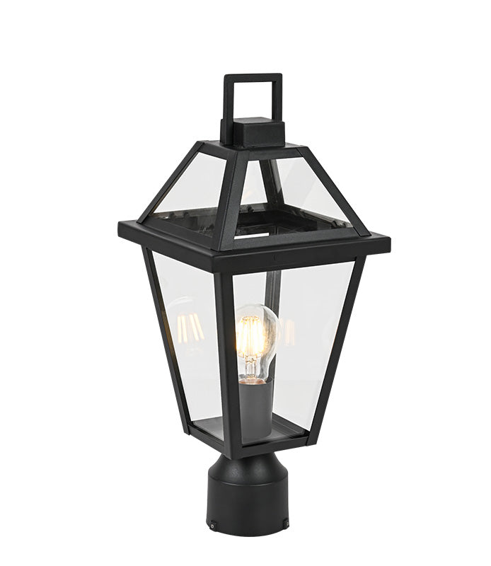 Matteo Lighting E22311MB Layla Outdoor Post Light in Matte Black