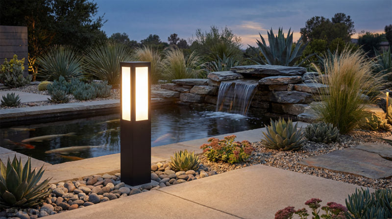 Matteo Lighting E22526MB Rubex LED Outdoor Bollard in Matte Black