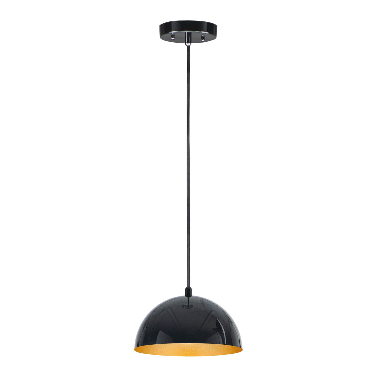 ET2 - E24900-GBGLD - LED Pendant - Hemisphere - Gloss Black / Gold