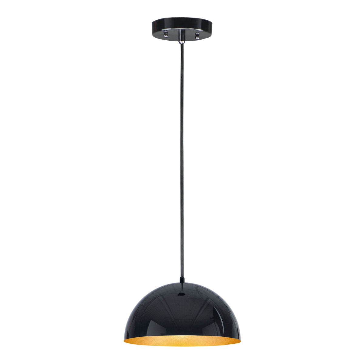 ET2 - E24902-GBGLD - LED Pendant - Hemisphere - Gloss Black / Gold