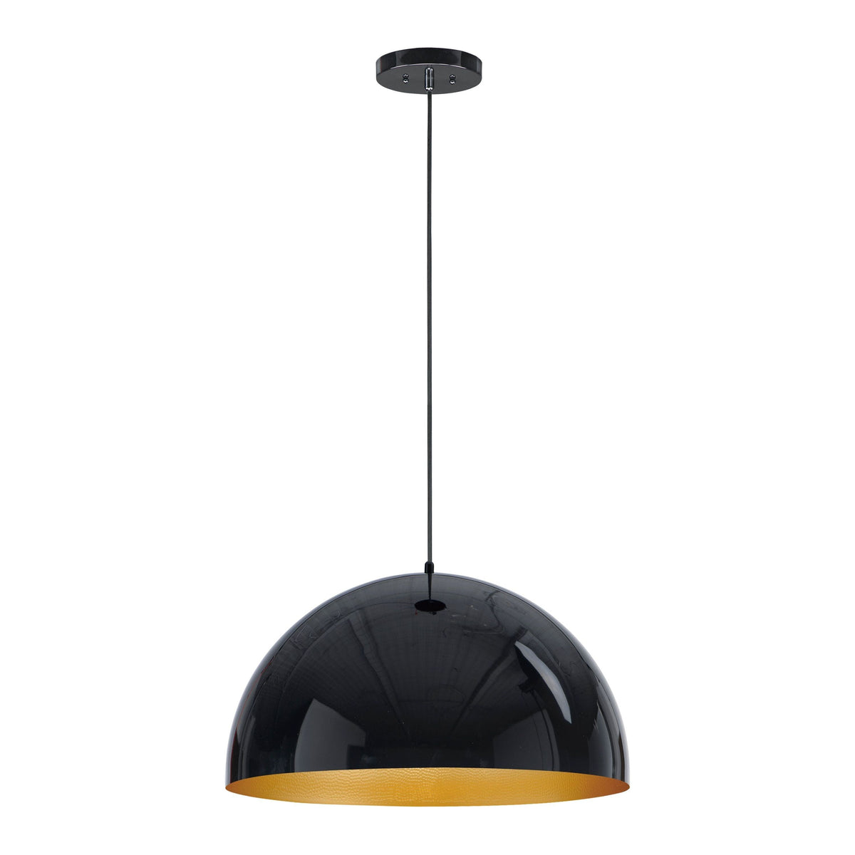 ET2 - E24904-GBGLD - LED Pendant - Hemisphere - Gloss Black / Gold
