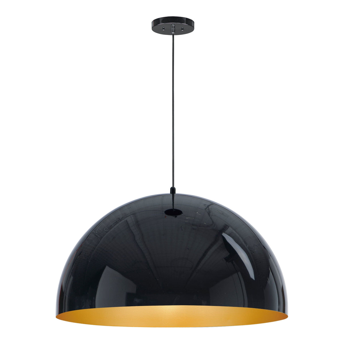 ET2 - E24906-GBGLD - LED Pendant - Hemisphere - Gloss Black / Gold