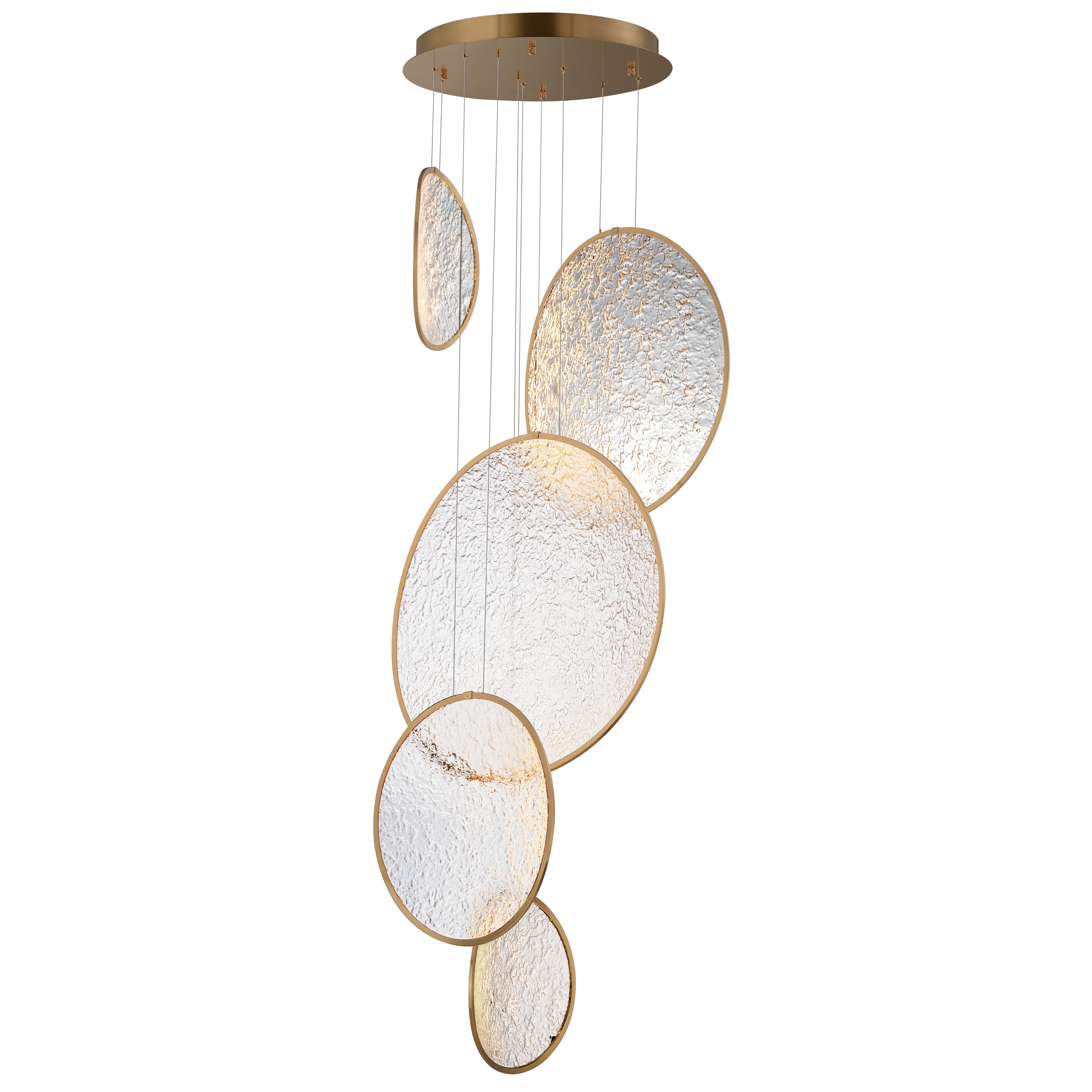 ET2 Lighting E24976-BCN Moonscapes LED Pendant in Brushed Champagne
