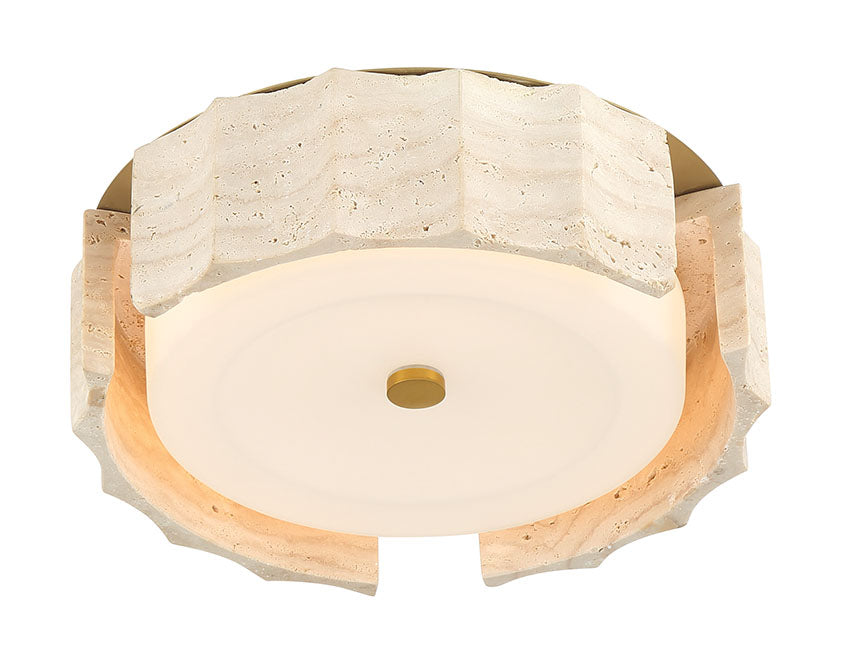 Eurofase 49927-016 Roslington Travertine LED Flush Mount in Gold