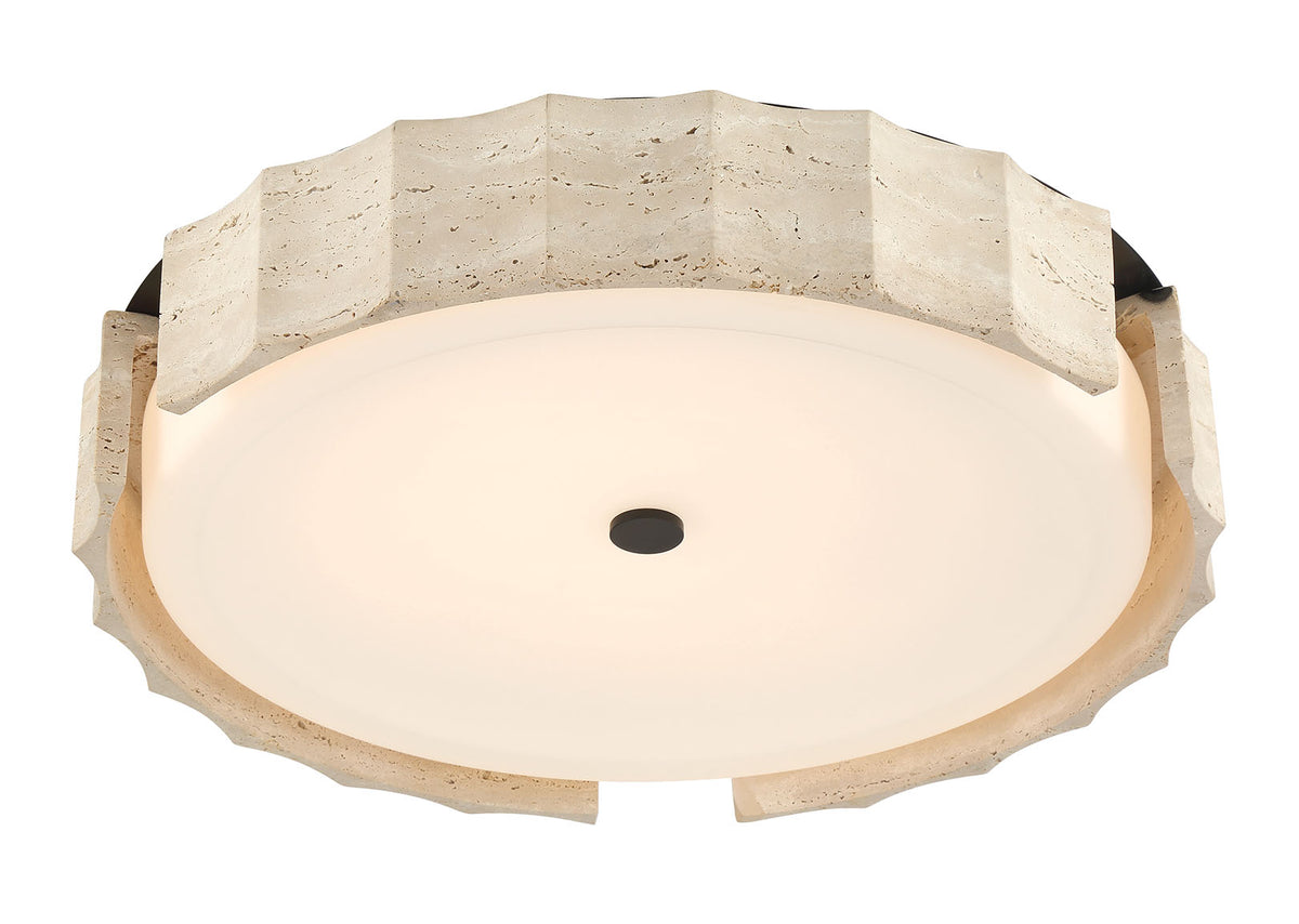 Europhase 50205-028 Roslington Travertine LED Plafonnier en noir mat