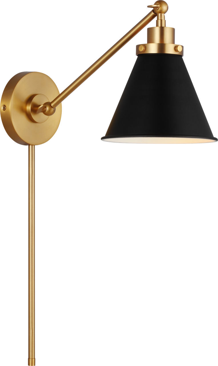 Visual Comfort Studio Collection CW1121MBKBBS Wellfleet Sconce in Burnished Brass