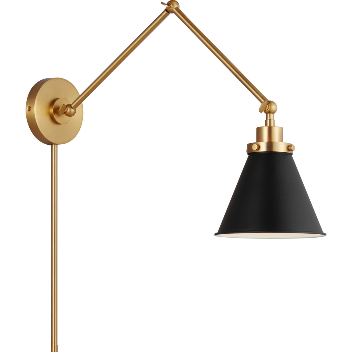 Visual Comfort Studio Collection CW1151MBKBBS Wellfleet Two-Arm Cone Sconce
