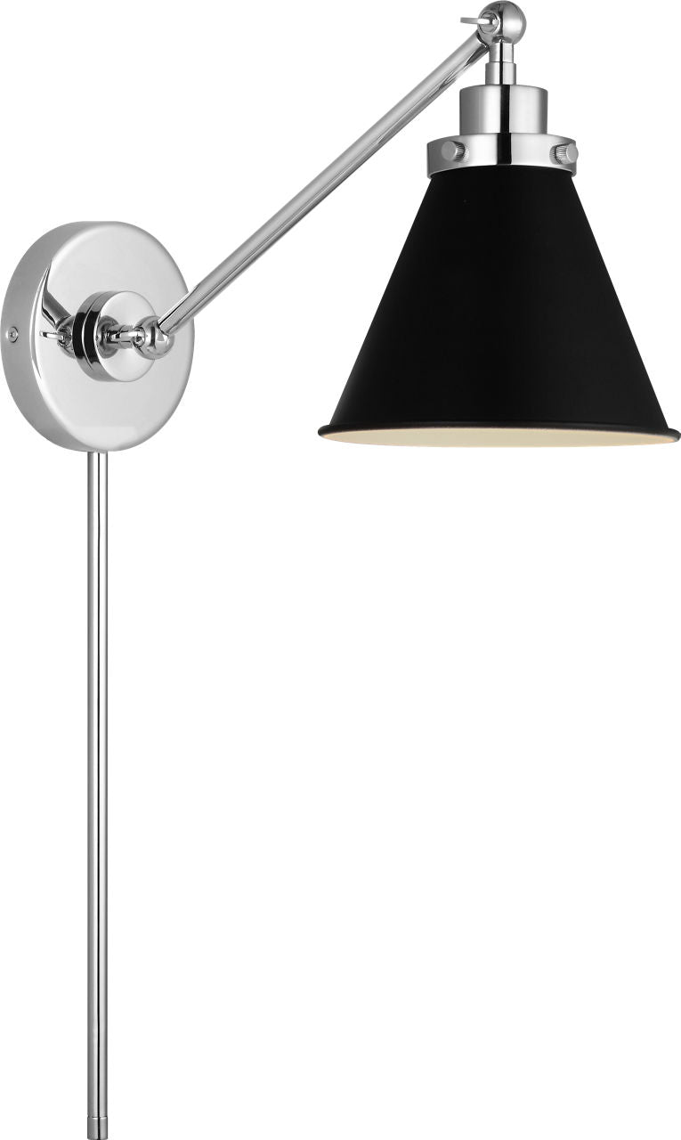 Visual Comfort Studio Collection CW1121MBKPN Wellfleet Sconce in Polished Nickel