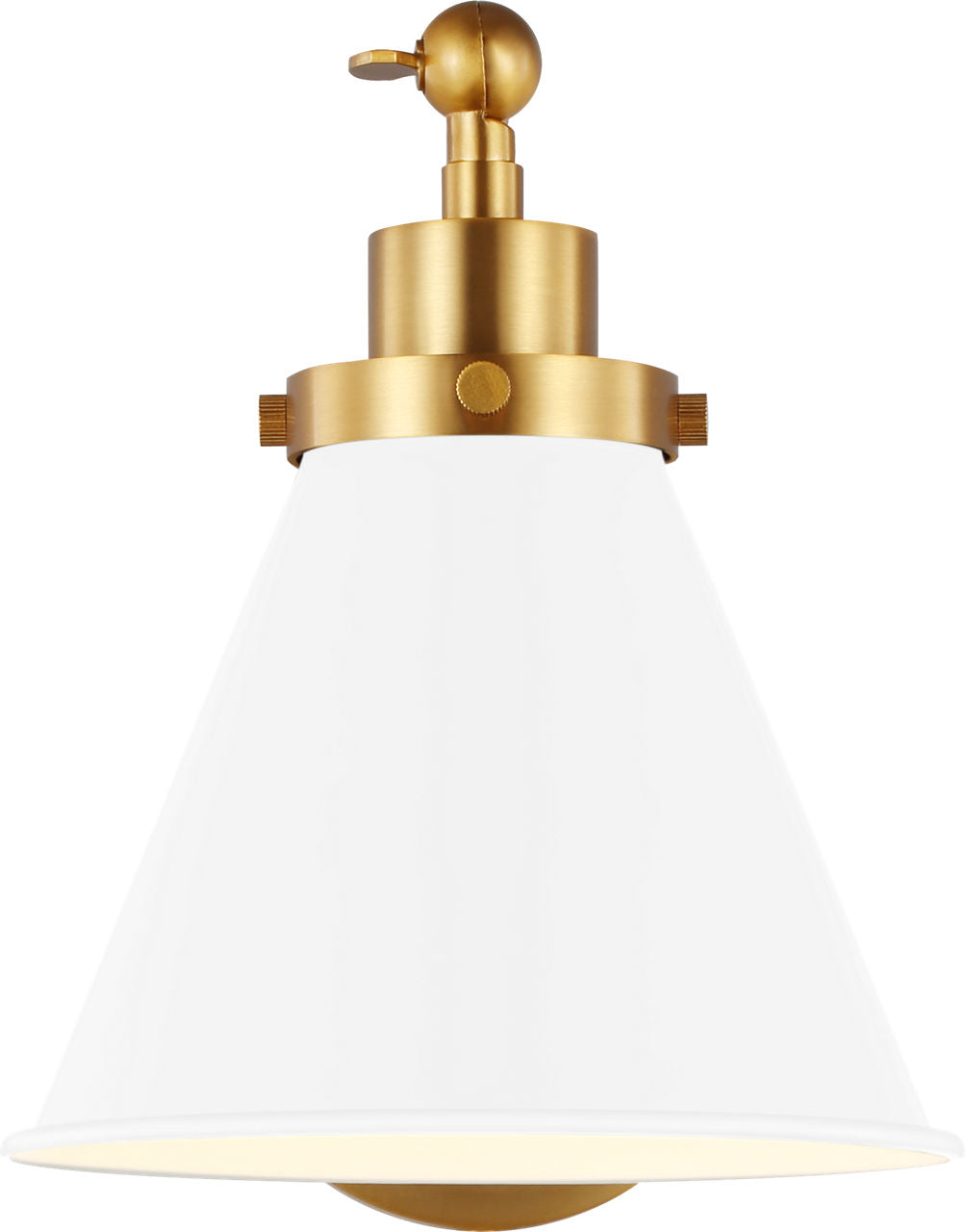 Visual Comfort Studio Collection CW1121MWTBBS Wellfleet Sconce in Matte White and Burnished Brass