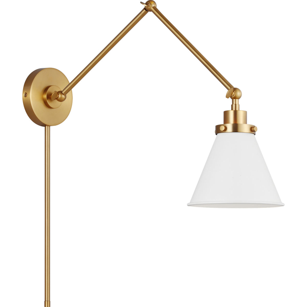 Visual Comfort Studio Collection CW1151MWTBBS Wellfleet Two-Arm Cone Sconce