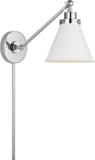 Applique murale Wellfleet CW1121MWTPN de la collection Visual Comfort Studio, en blanc mat et nickel poli