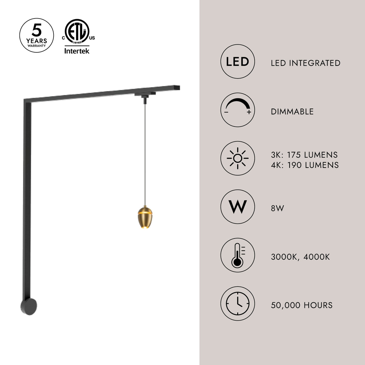 Kit mural LED Trilo TR1W-P89703-BG de Kuzco Lighting - Eloa en or brossé