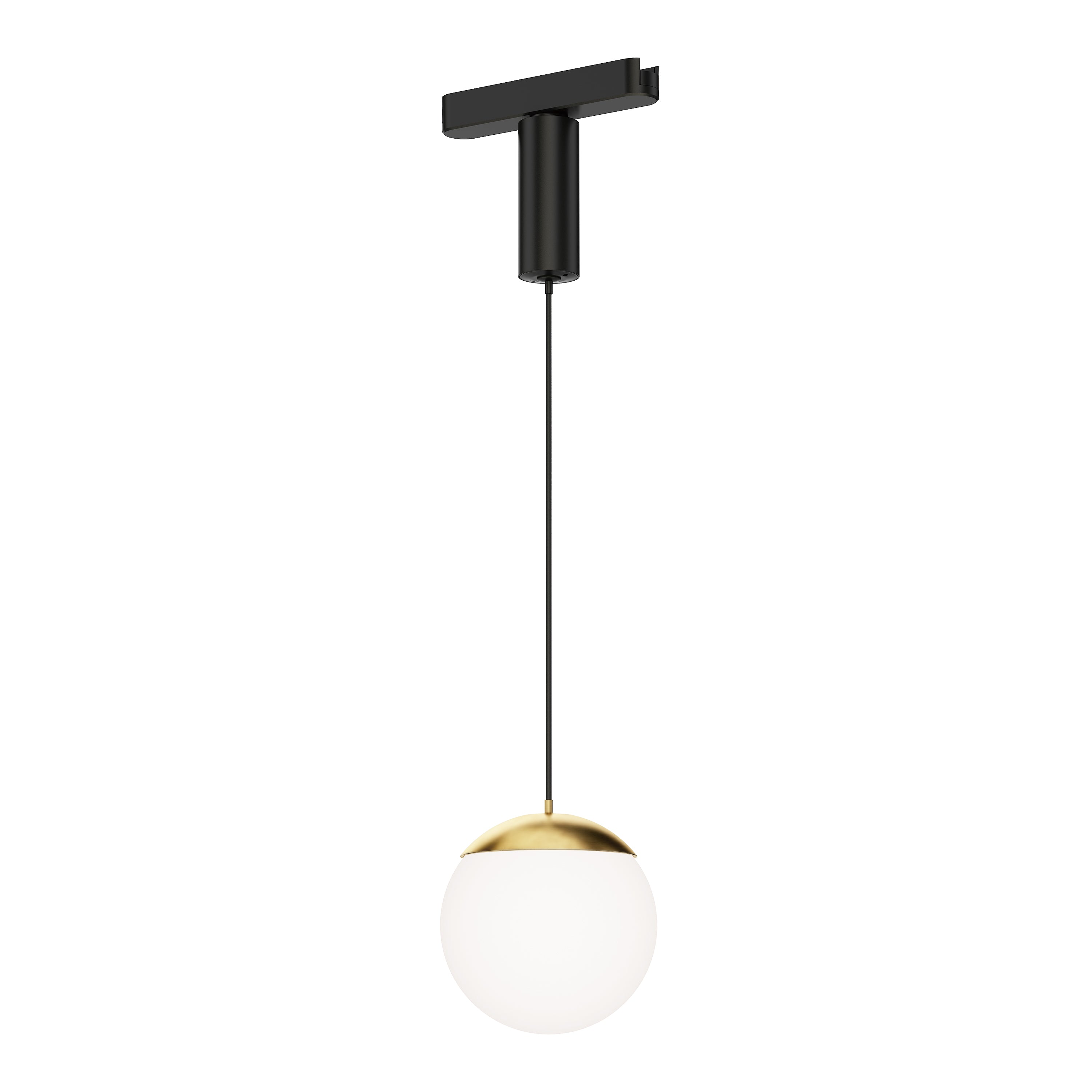ET2 Lighting ETL31013-WTNAB Continuum Track Snowball Pendant in White/Natural Aged Brass