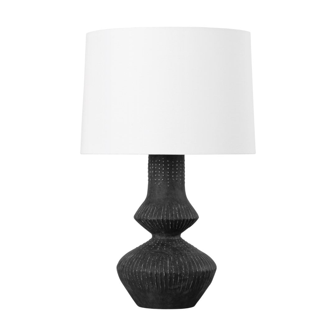 Hudson Valley - L7528-VGL/CTK - One Light Table Lamp - Ancram - Vintage Gold Leaf/ Ceramic Totem Black