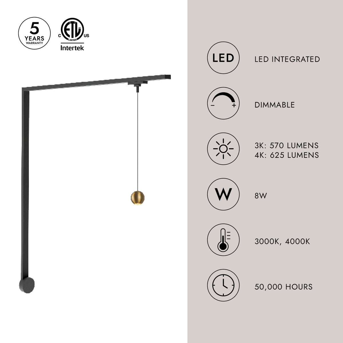Kit mural LED Trilo - Faria en or brossé Kuzco Lighting TR1W-P26903-BG
