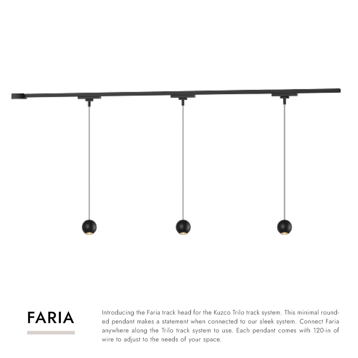 Kit de plafond LED Kuzco Lighting TR3C-P26903-BG Trilo - Faria en or brossé
