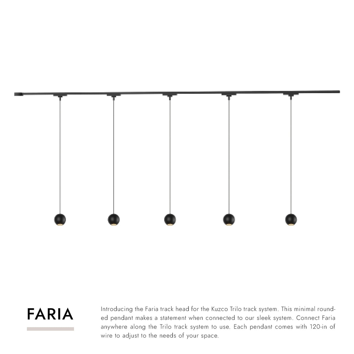Kit de plafond LED Trilo de Kuzco Lighting TR5C-P26903-BG - Faria en or brossé