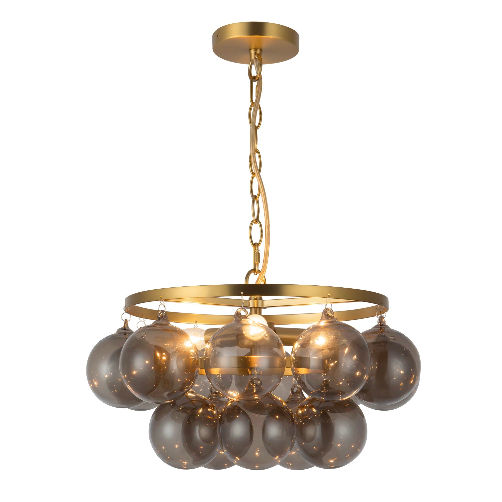 Alora Canada - CH654318BGRC - Three Light Chandelier - Faye - Brushed Gold/Clear Ribbed Glass