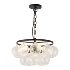 Alora Canada - CH654318MBRC - Trois lumières Suspendu - Faye - Verre côtelé noir mat/transparent