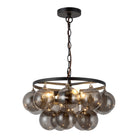 Alora Canada - CH654318MBSM - Trois lumières Suspendu - Faye - Verre massif noir mat/fumé
