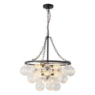 Alora Canada - CH654624MBRC - Six lumières Suspendu - Faye - Verre côtelé noir mat/transparent