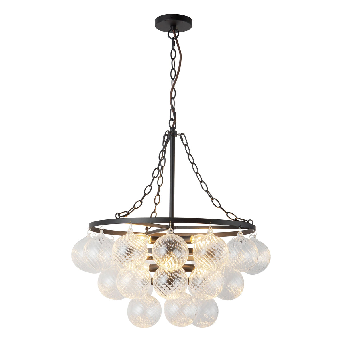 Alora Canada - CH654624MBRC - Six Light Chandelier - Faye - Matte Black/Clear Ribbed Glass