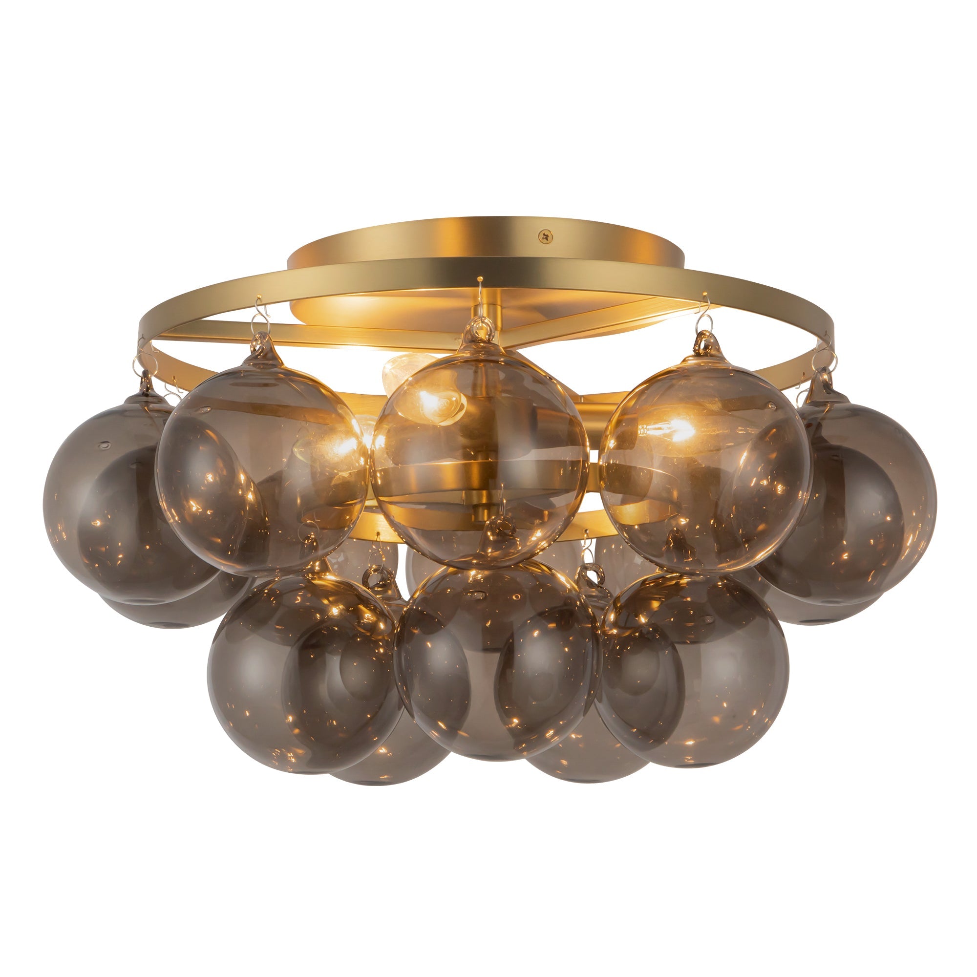 Alora Canada - SF654318BGSM - Three Light Semi-Flush Mount - Faye - Brushed Gold/Smoked Glass