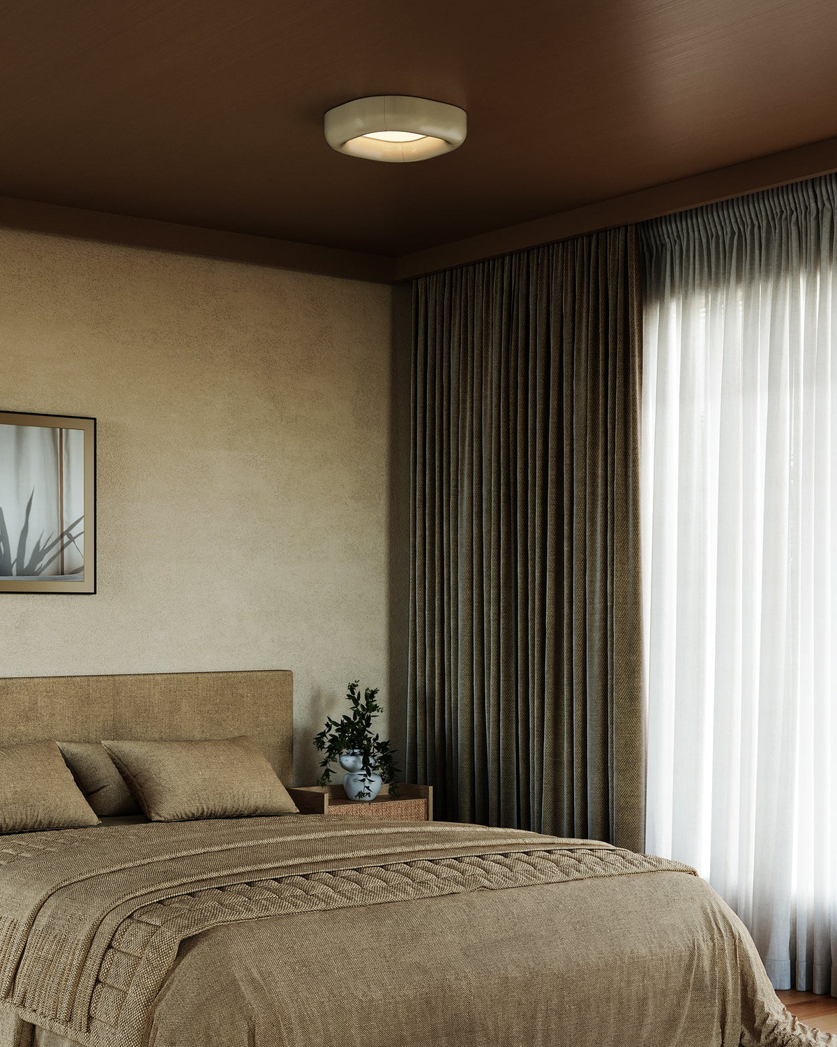 Kuzco Canada - FM21514-BVL - LED Plafonnier - Folio - Cuir végétalien marron