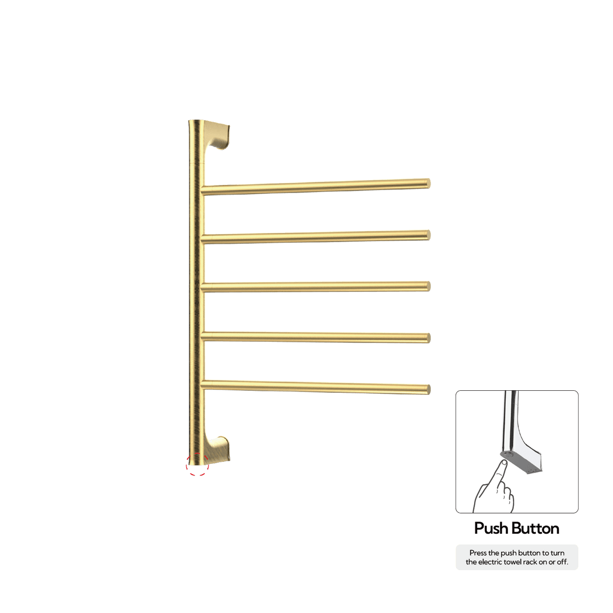 Sèche-serviettes P&Bhusri G05-M-BLG-N G05 en or brossé luxueux PVD