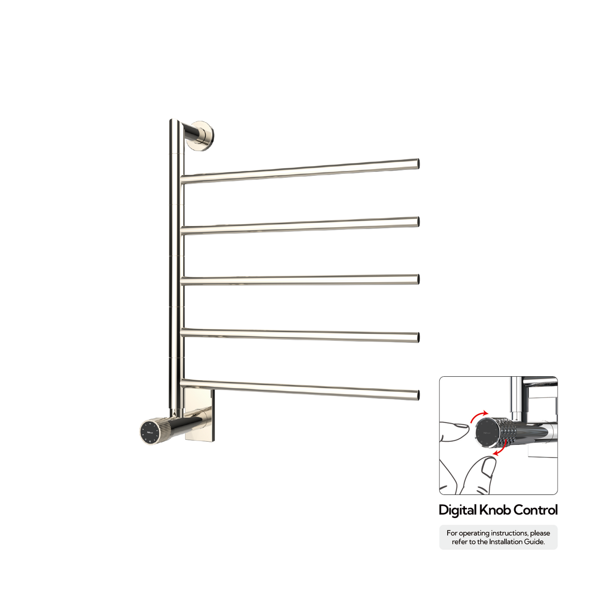 Sèche-serviettes P&Bhusri G06-M-PNI-XM G06 en nickel poli PVD
