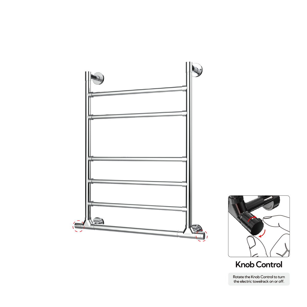 Sèche-serviettes P&Bhusri G10-M-CHR-XK G10 en chrome poli