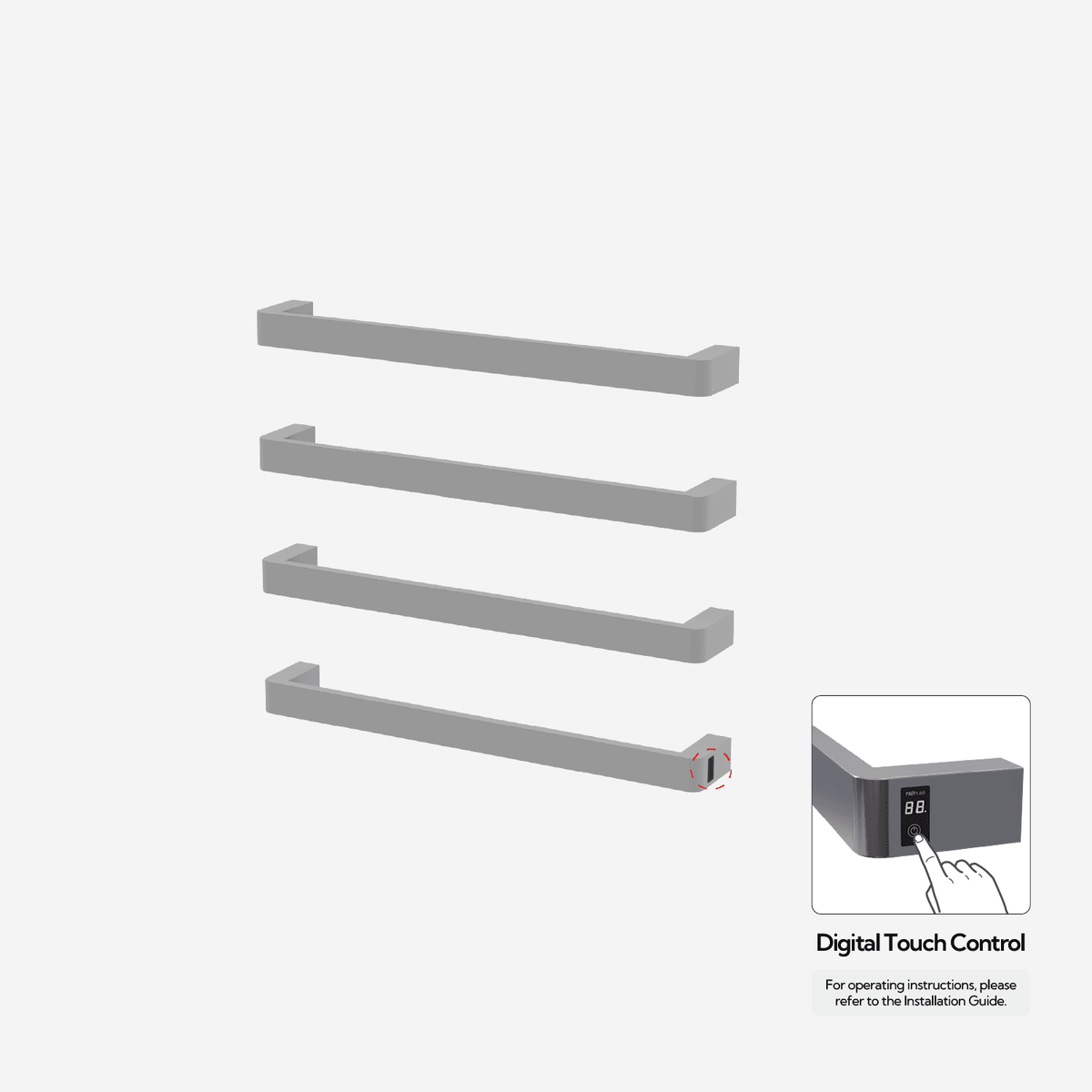 Sèche-serviettes P&Bhusri G12-L-MGR-ME G12, gris clair