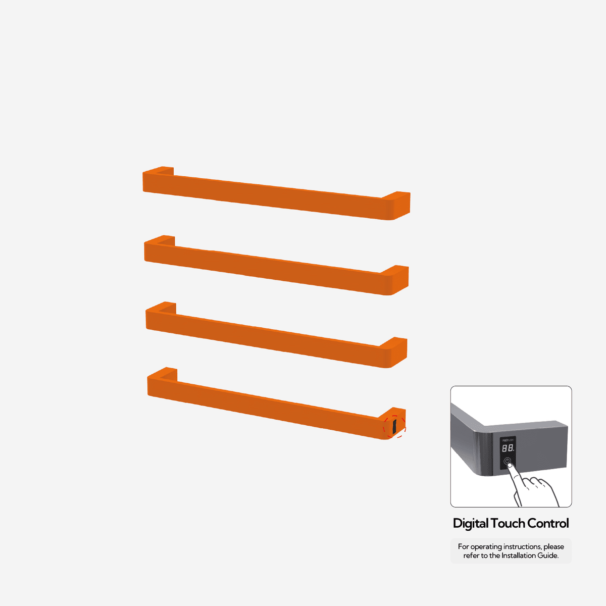 Sèche-serviettes P&Bhusri G12-L-SOR-ME G12 couleur orange sienne