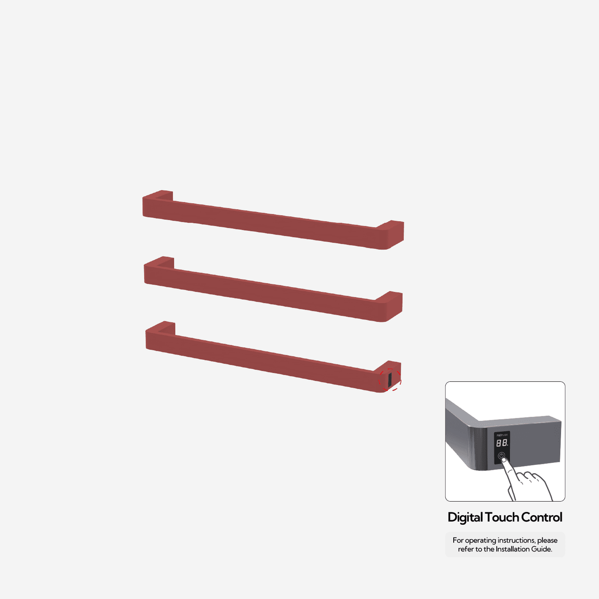 Sèche-serviettes P&Bhusri G12-M-ARD-ME G12 rouge ambré