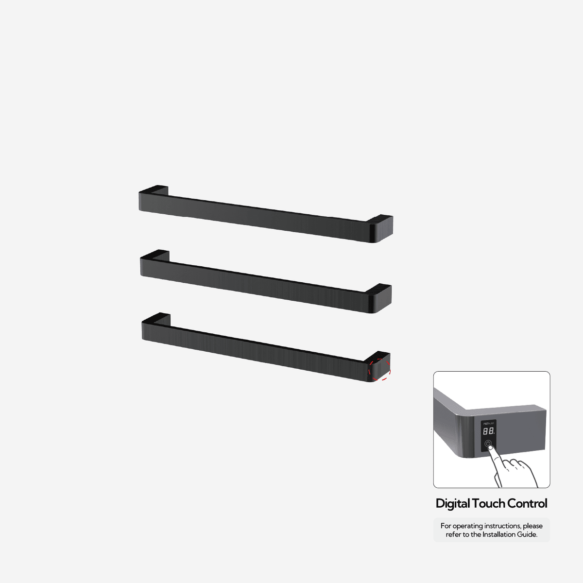 Sèche-serviettes P&Bhusri G12-M-BBN-ME G12 en nickel brossé PVD