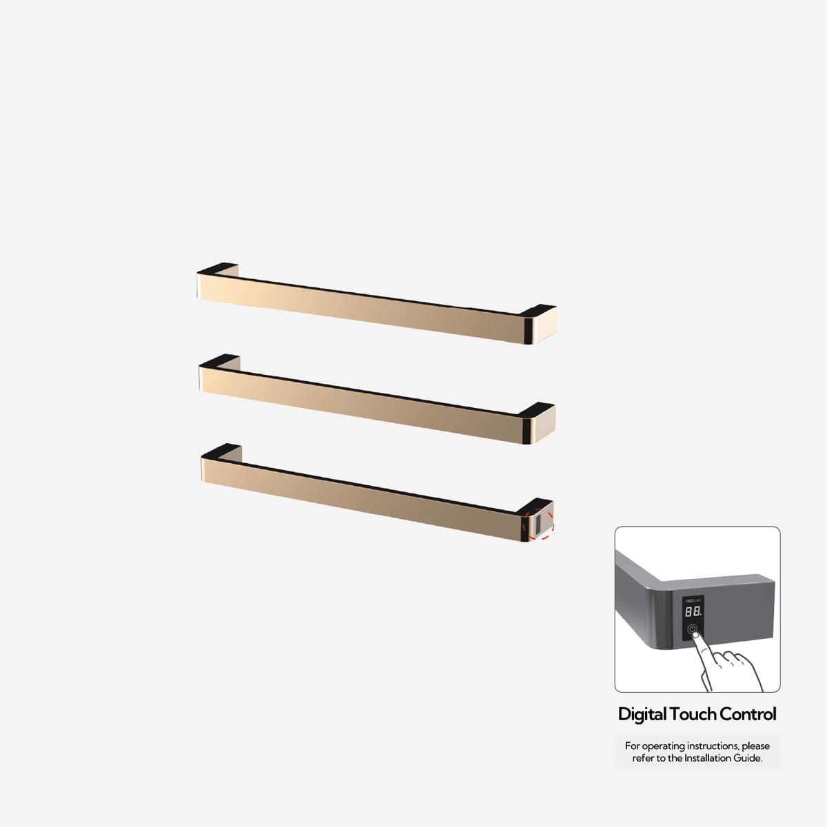 Sèche-serviettes P&Bhusri G12-M-PBZ-ME G12 en bronze poli PVD
