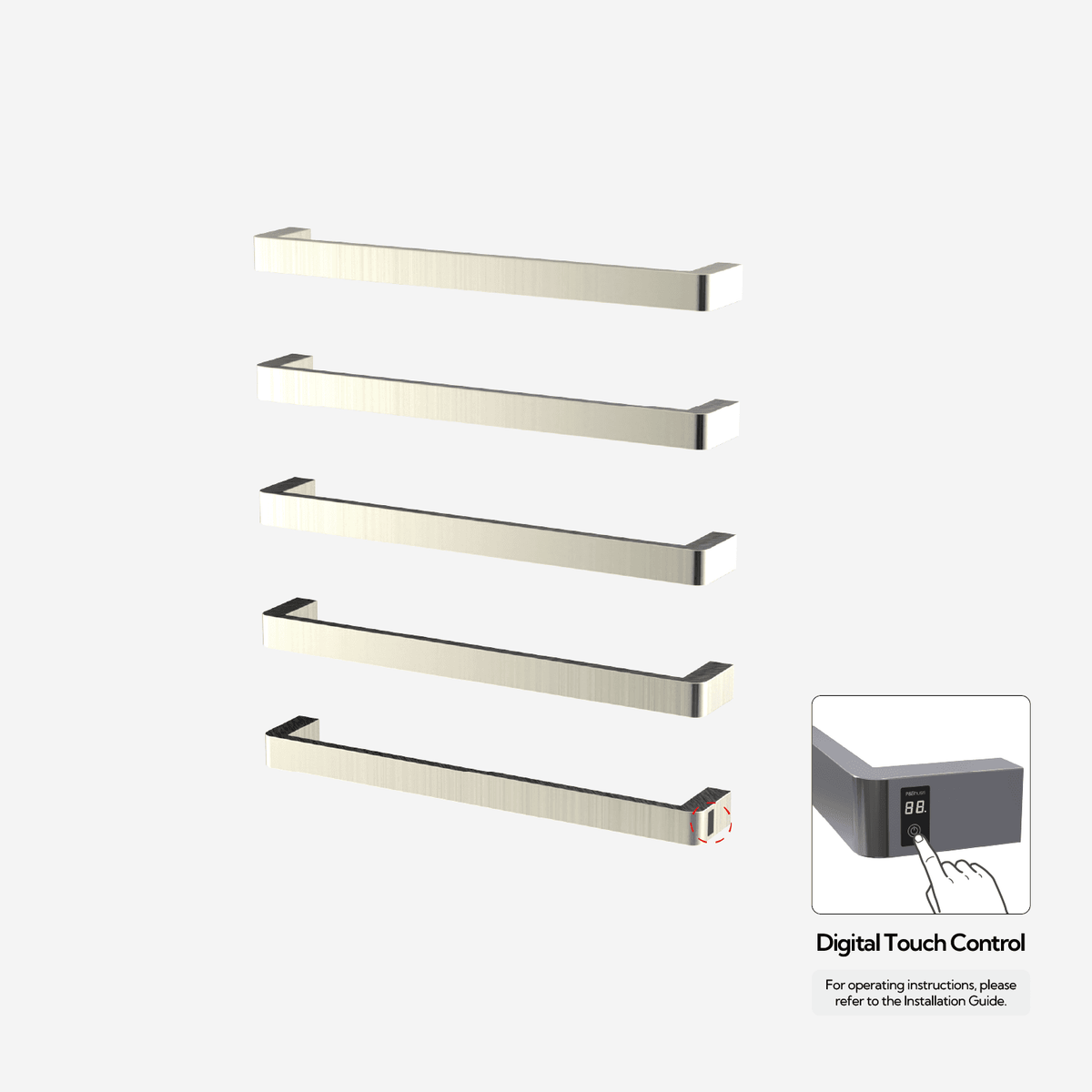 Sèche-serviettes P&Bhusri G12-XL-BWG-ME G12 en PVD or blanc brossé