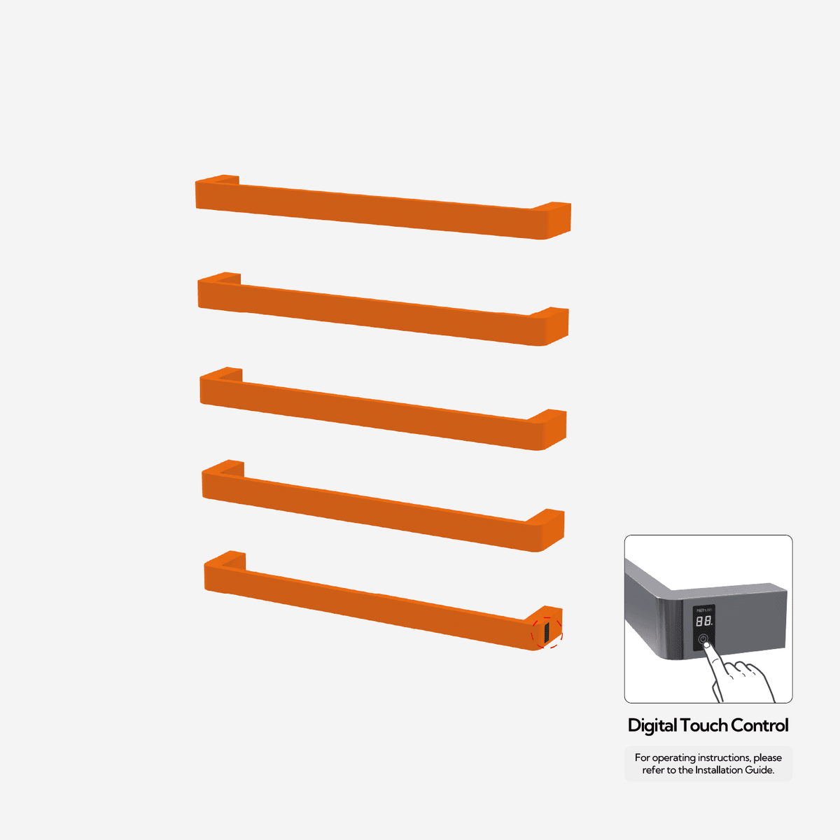 Sèche-serviettes P&Bhusri G12-XL-SOR-ME G12 couleur orange sienne