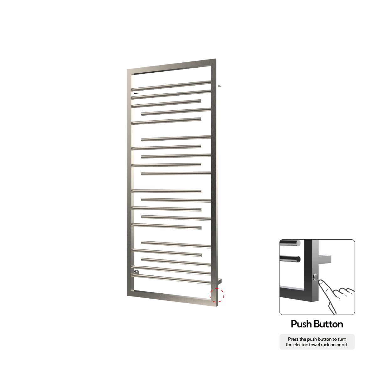 Sèche-serviettes P&Bhusri G22-M-BNI-N G22 en nickel brossé PVD