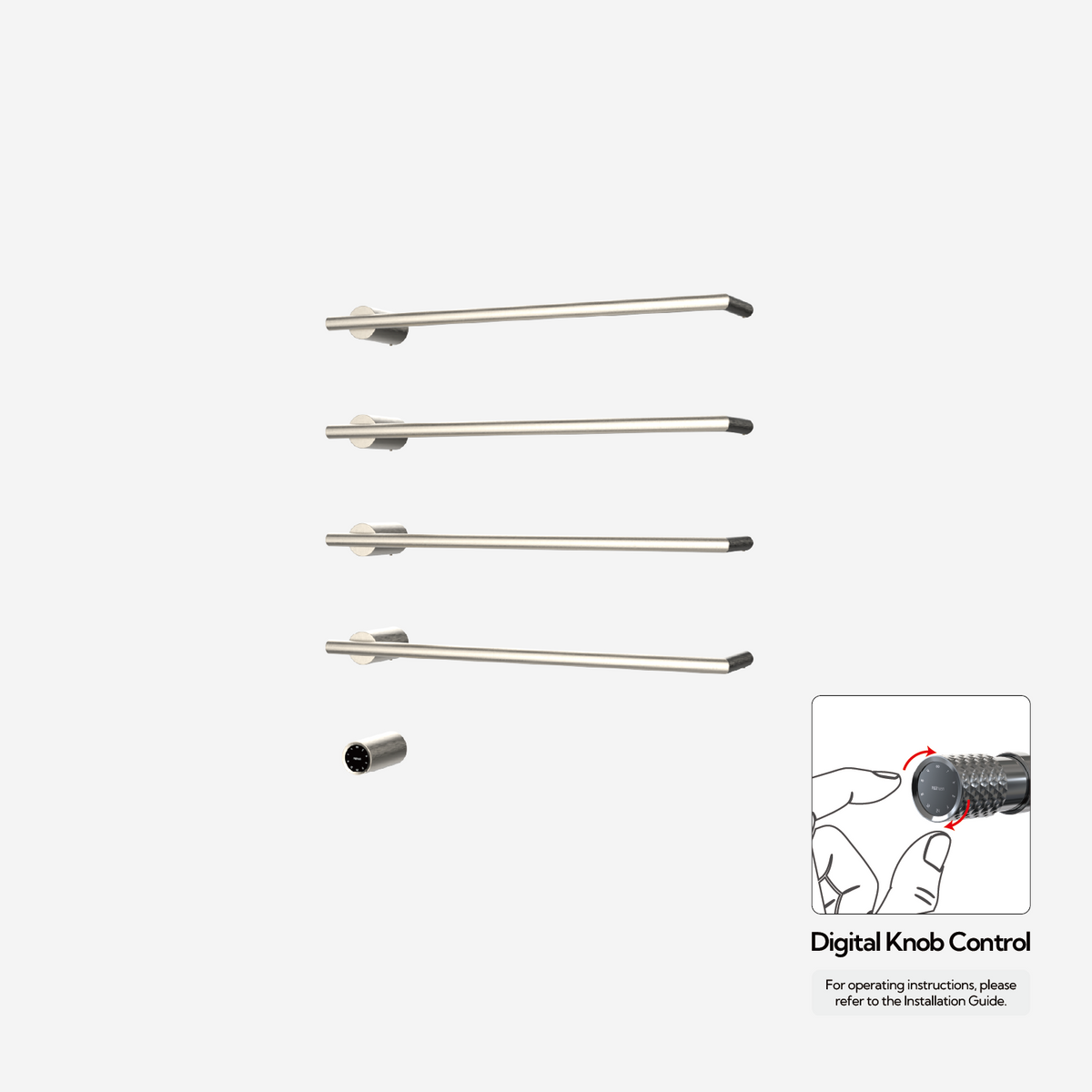 Sèche-serviettes P&Bhusri G26-L-BNI-XY G26 en nickel brossé PVD