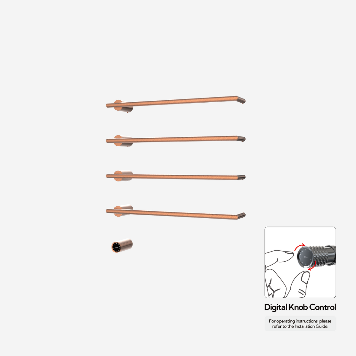 Sèche-serviettes P&Bhusri G26-L-BRG-XY G26 en or rose brossé PVD