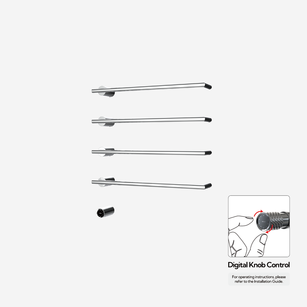 Sèche-serviettes P&Bhusri G26-L-CHR-XY G26 en chrome poli