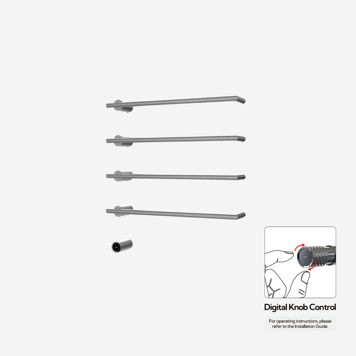 P&Bhusri G26-L-GML-XY Sèche-serviettes G26 en PVD Gun Metal