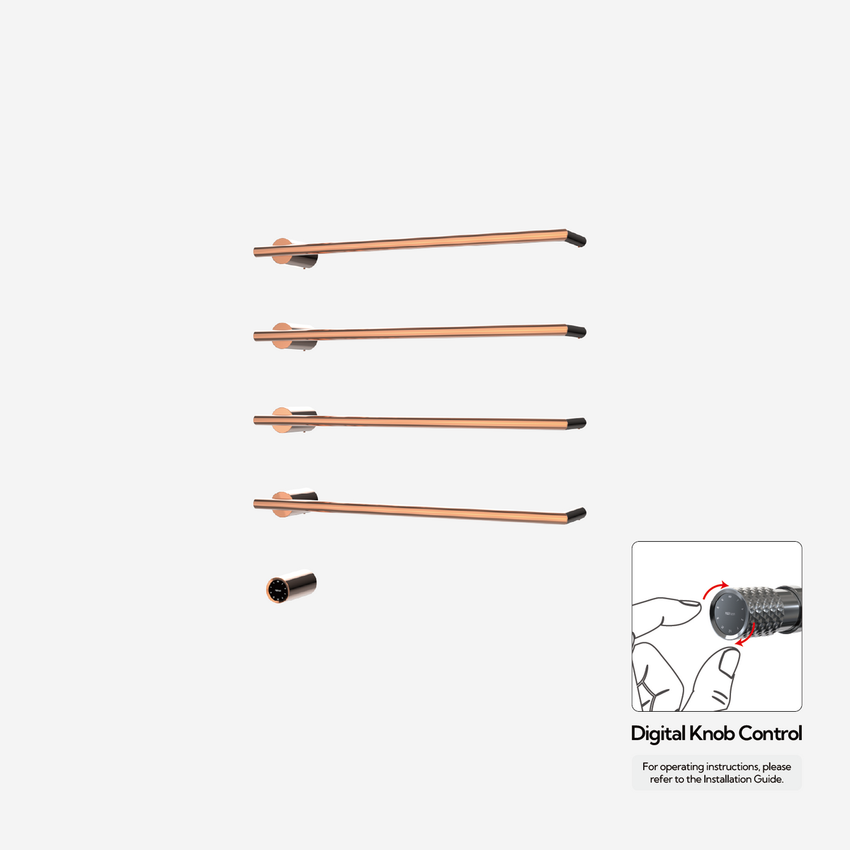 Sèche-serviettes P&Bhusri G26-L-RGD-XY G26 en or rose poli PVD