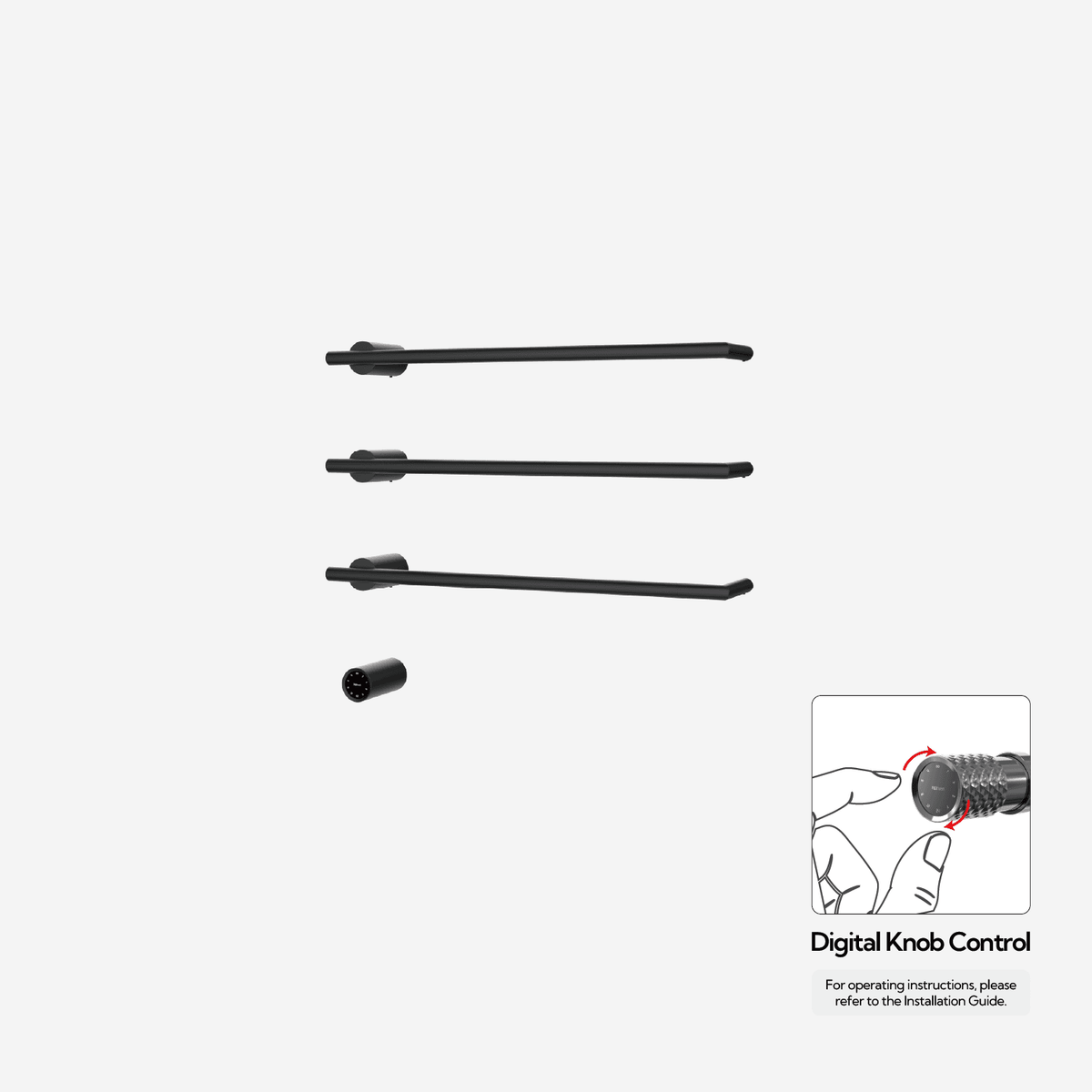 Sèche-serviettes P&Bhusri G26-M-BLK-XY G26 en noir mat