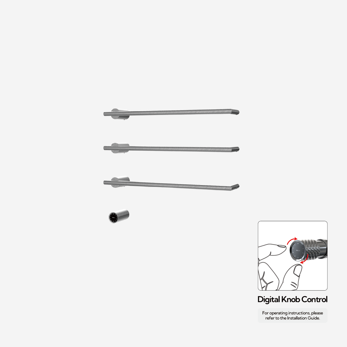 P&Bhusri G26-M-GML-XY Sèche-serviettes G26 en PVD Gun Metal