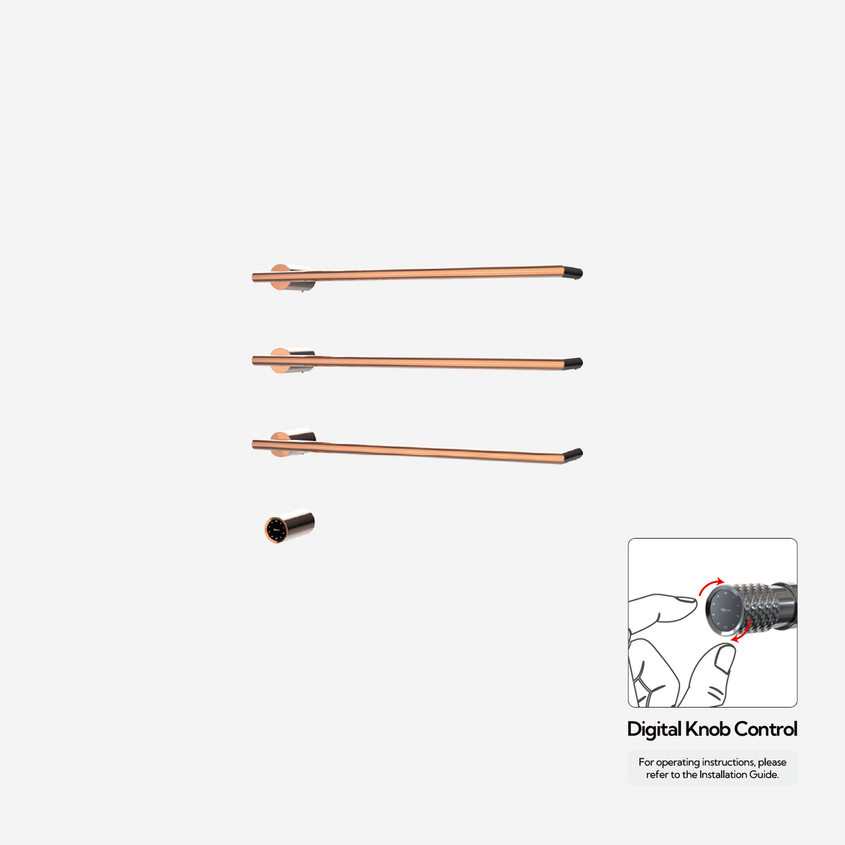 Sèche-serviettes P&Bhusri G26-M-RGD-XY G26 en or rose poli PVD